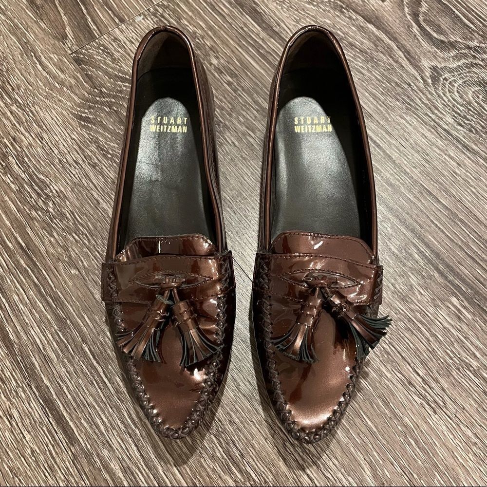 Stuart Weitzman Brown Tassel Loafers